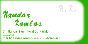 nandor komlos business card